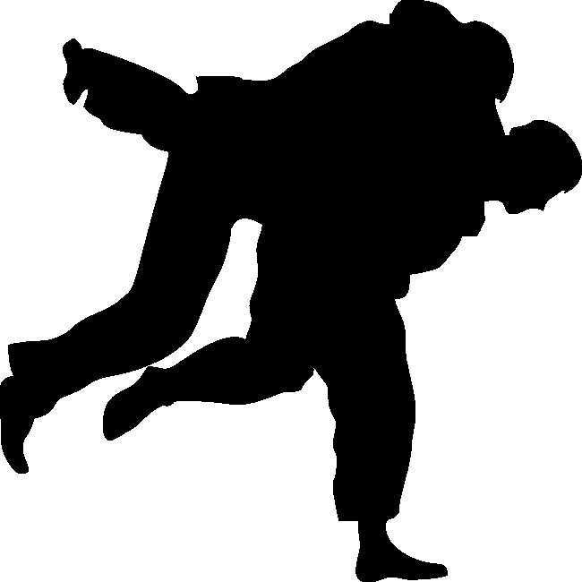 Силуэты спортсменов дзюдо