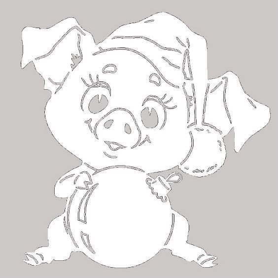 Трафарет свиньи