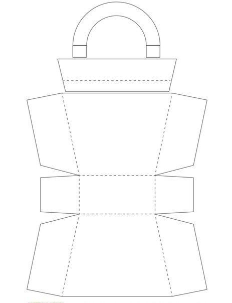 Трафарет сумочки из картона