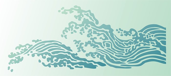 Вытынанка волны морские