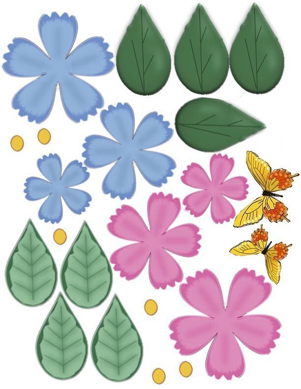 Трафареты цветов для поделок