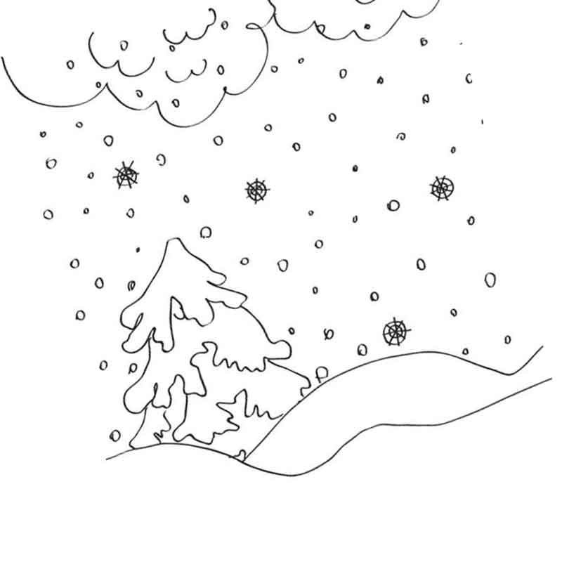 Снегопад раскраска для детей