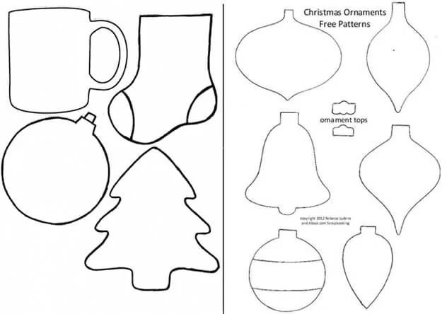 Новогодние игрушки из фетра шаблоны выкройки