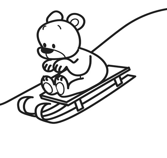Раскраска санки для детей 2-3 лет