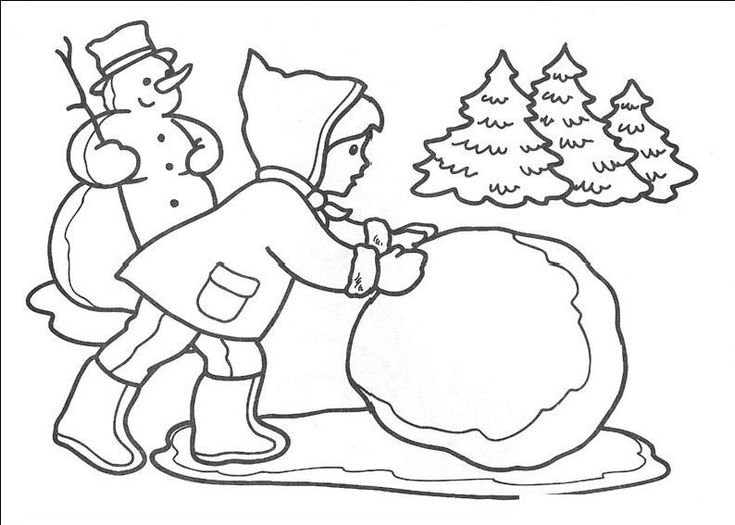 Зимние раскраски для детей
