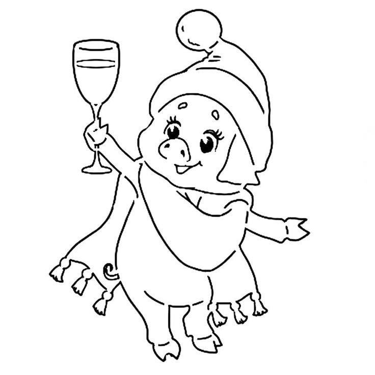 Раскраска поросенок новый год