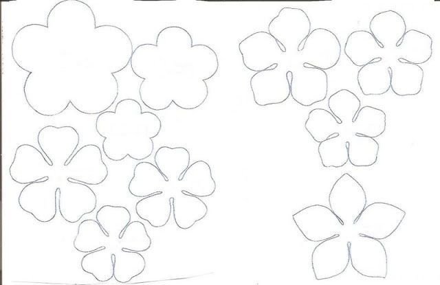 Шаблоны цветов для аппликации