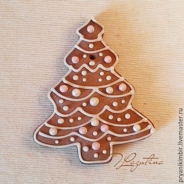 Имбирный пряник елочка роспись