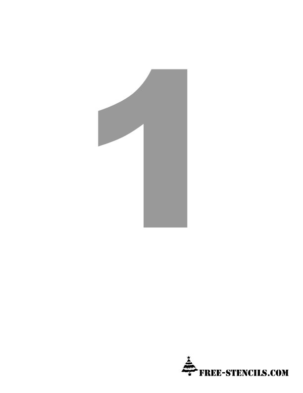Цифра 1 трафарет