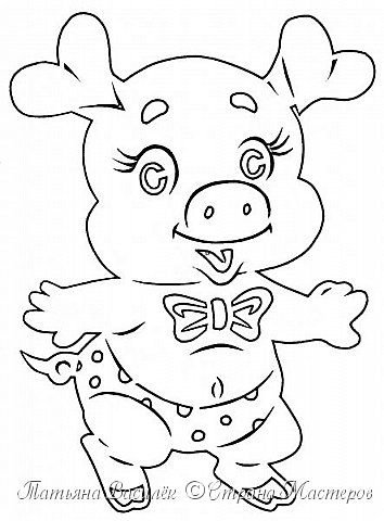 Трафарет свиньи для вырезания