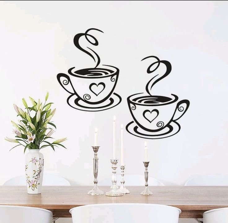 Стены в кофейне наклейки