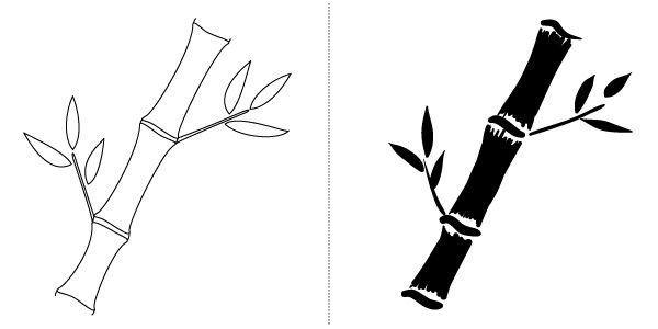 Бамбук рисунок для срисовки