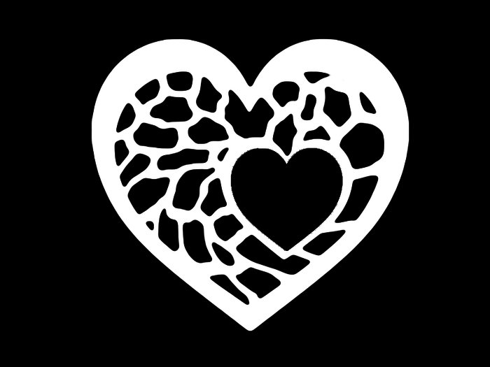 Сердечко трафарет для вырезания