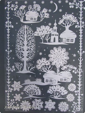 Вытынанки новогодние композиции