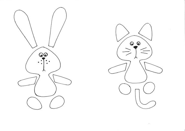 Шаблон зайчика для аппликации