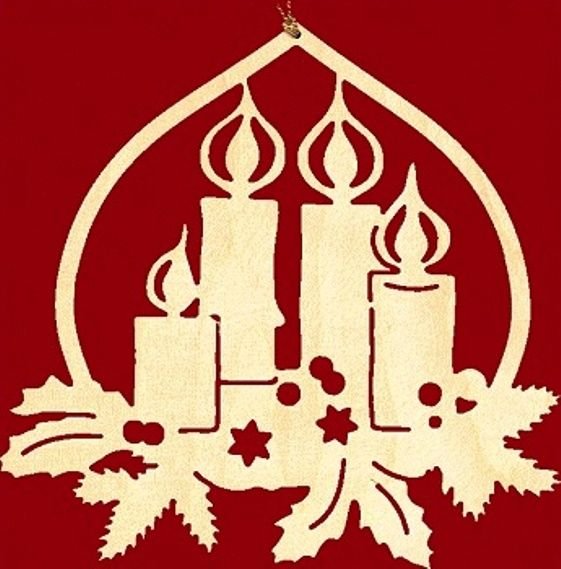 Трафарет свеча Новогодняя