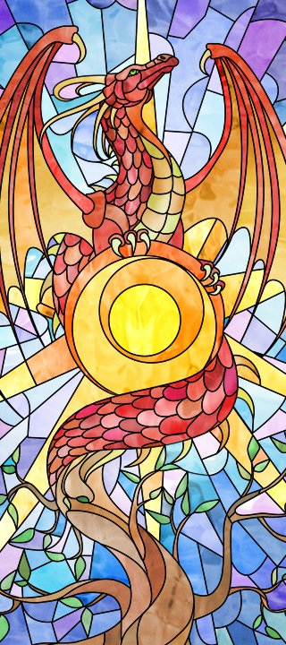 Дракон витражный