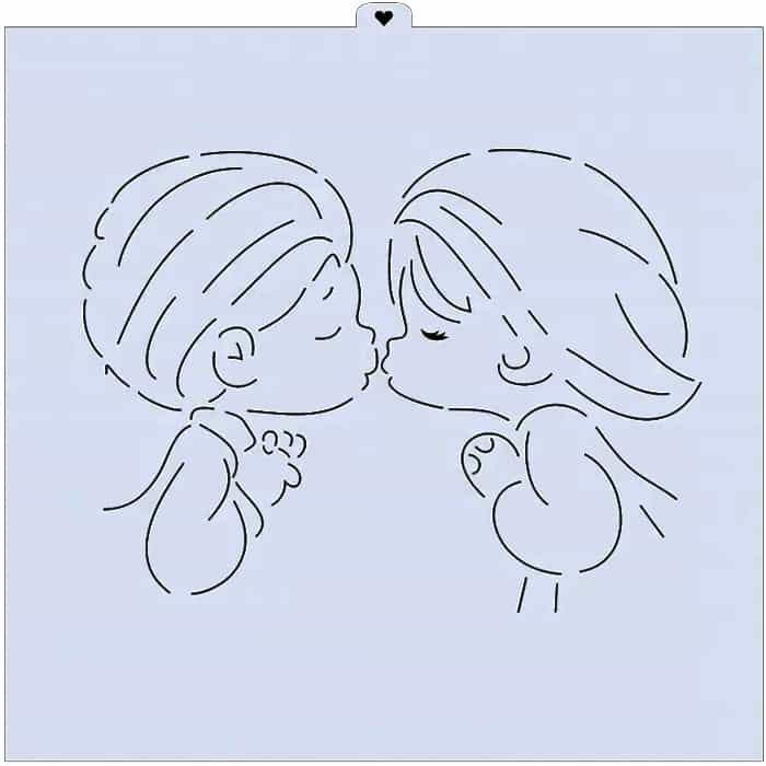 Трафарет мальчика и девочки