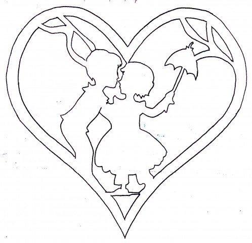 Вытынанки на день Святого Валентина