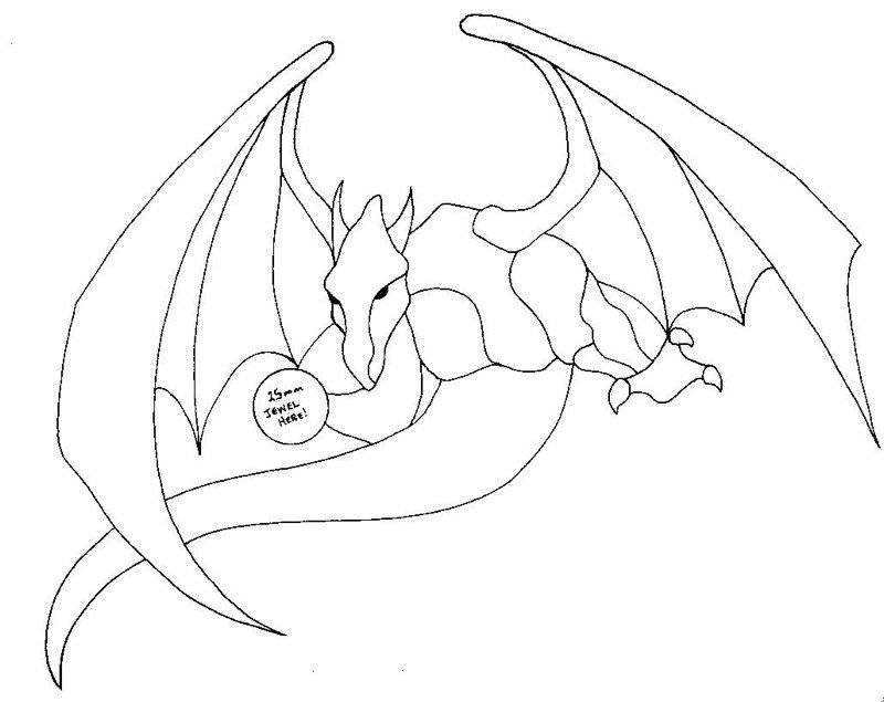 Эскиз витража с драконом