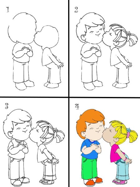 Мальчик и девочка рисунок