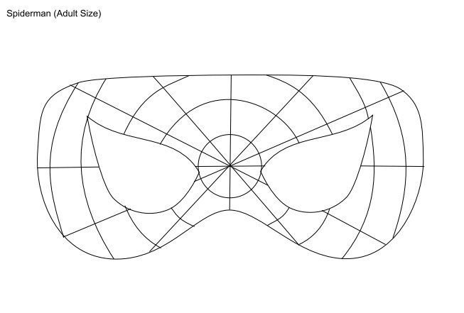 Выкройка маски человека паука