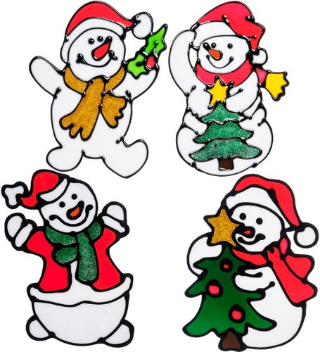 Наклейка на окно "Снеговик"