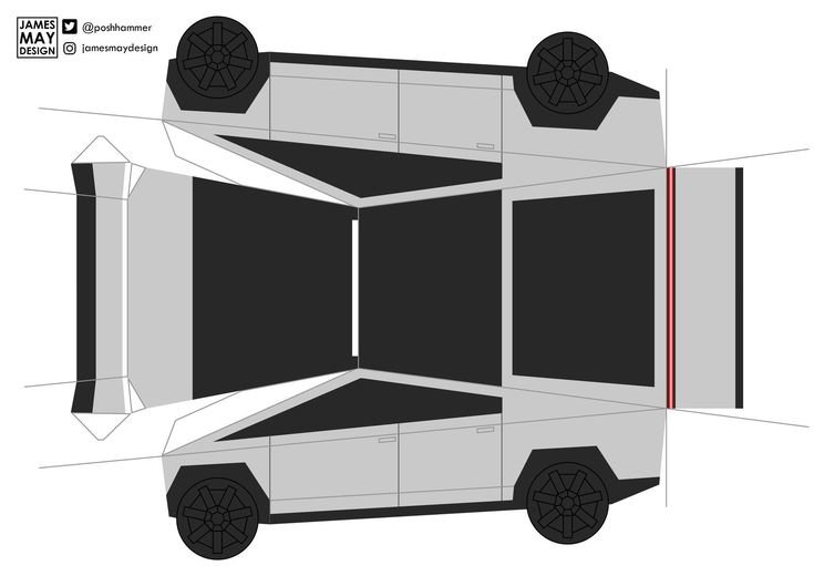 Тесла КИБЕРТРАК из бумаги