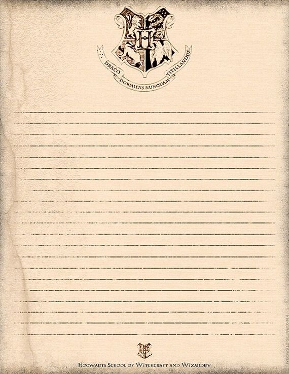 Письмо Гарри Поттера шаблон