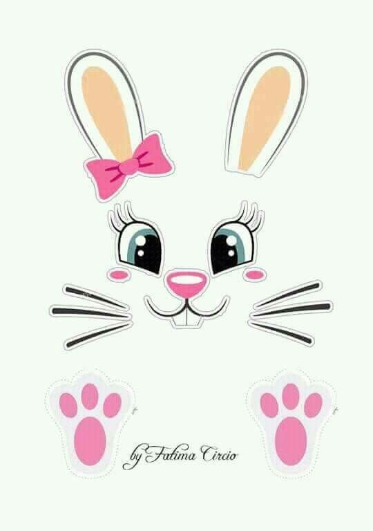 Мордашка зайчика для поделок