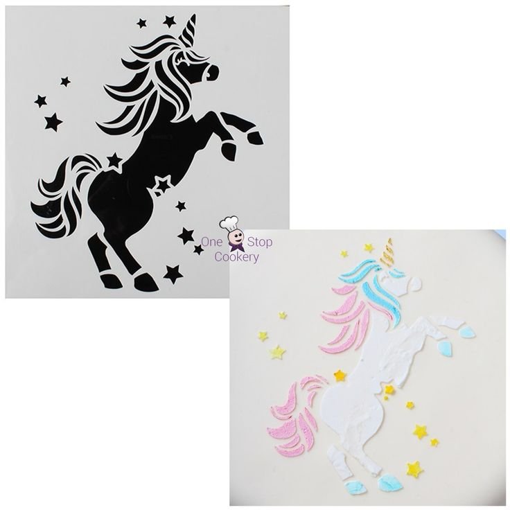 Рисунки на одежду трафарет Единорожки