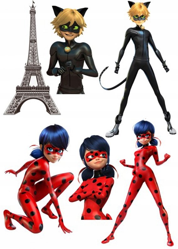 Топперы леди баг и супер кот для торта