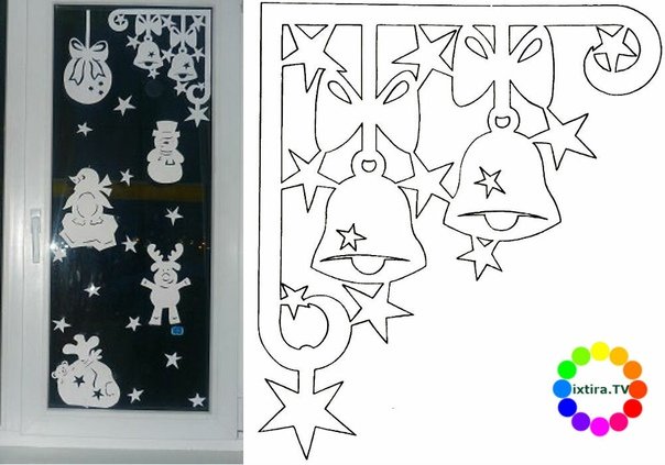 Уголки на окна на новый год