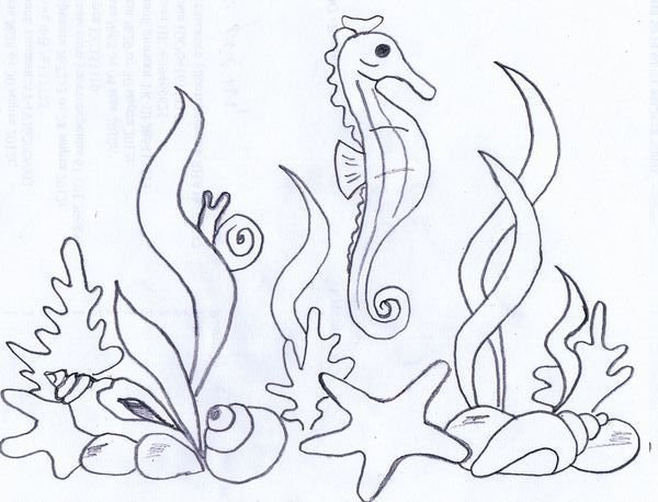 Подводный мир рисунок карандашом