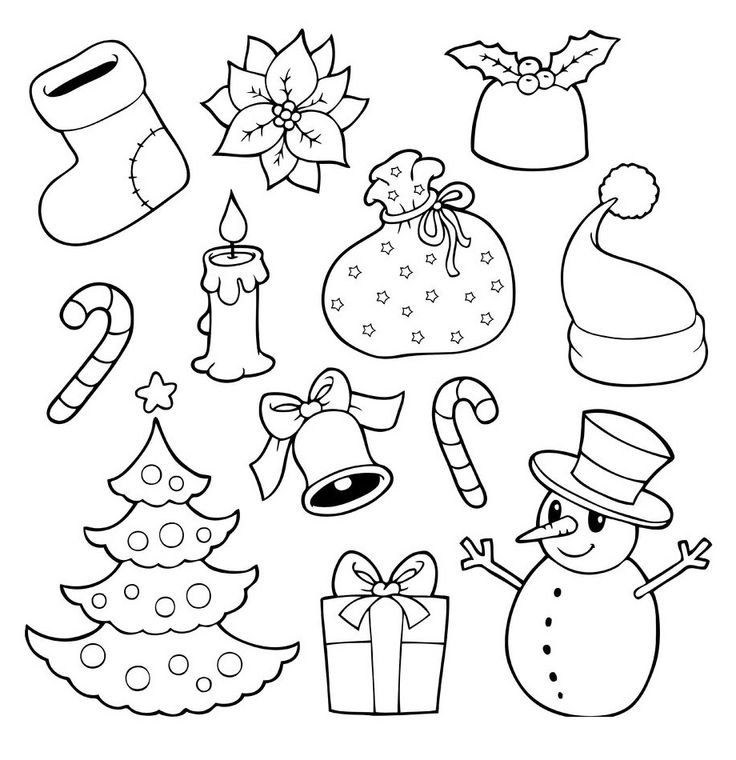 Маленькие новогодние рисунки