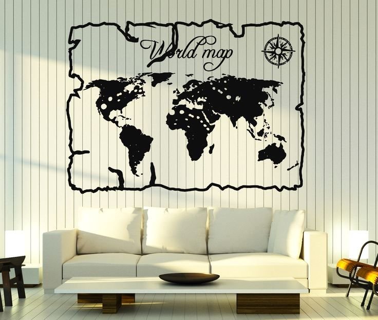 Эскиз карты мира на стену