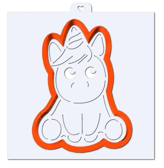 Пряник Единорог трафарет