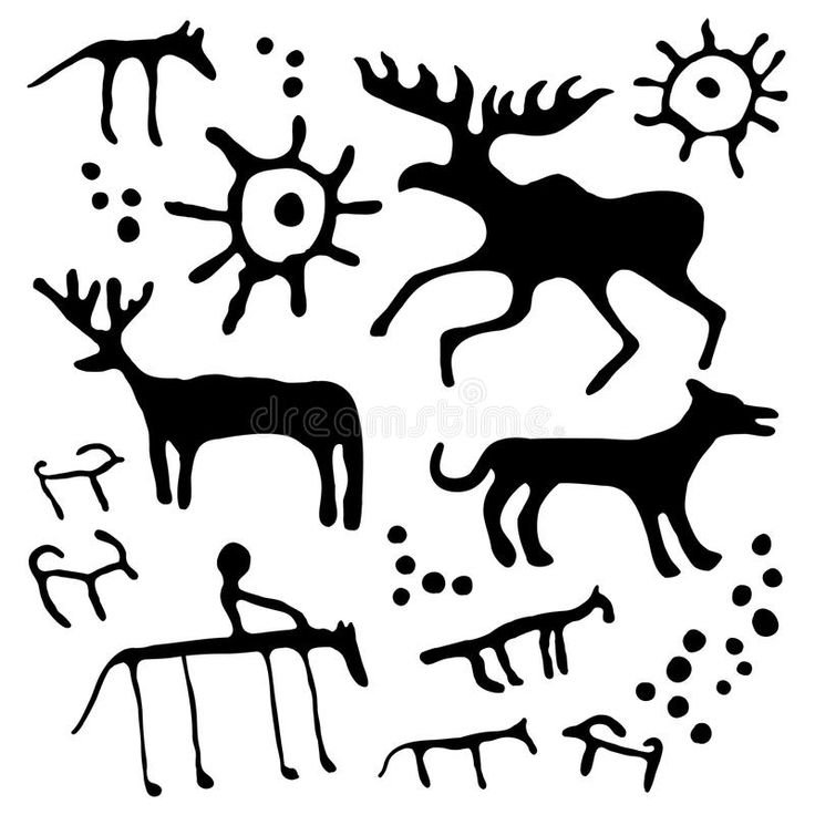 Петроглифы горный Алтай олень вектор