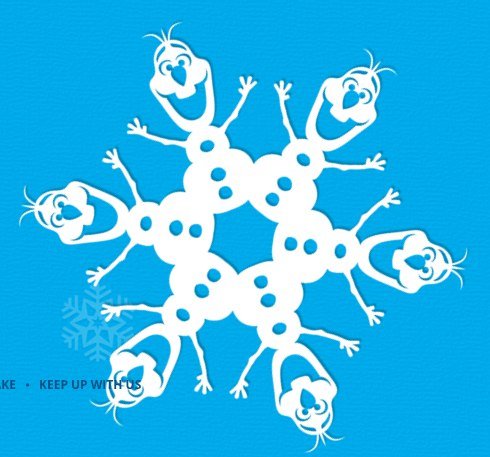 Снежинки из бумаги Олаф