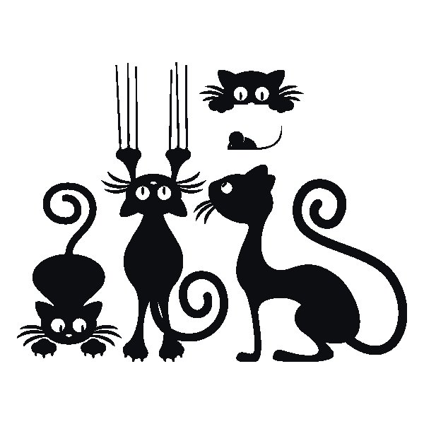 Трафарет кошки на стену