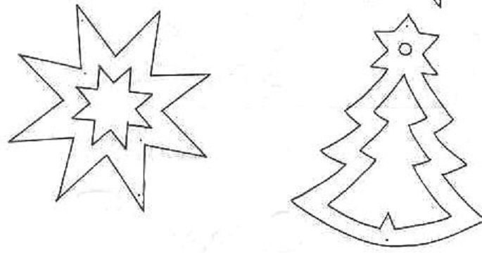 Трафареты на окна новогодние звезды