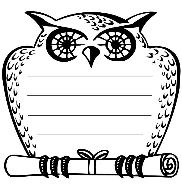 Сова трафарет