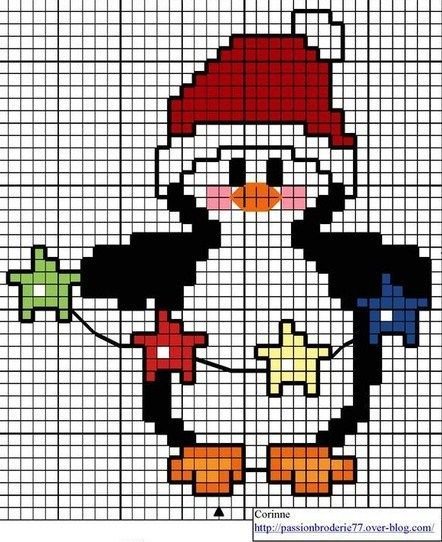 Рисунки по клеточкам на новый год