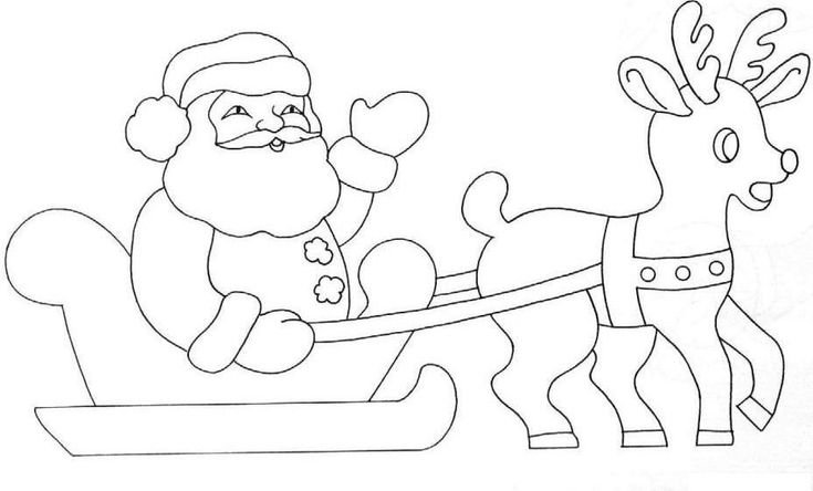 Дед Мороз трафарет