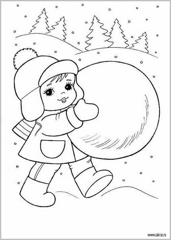 Зимние раскраски для малышей