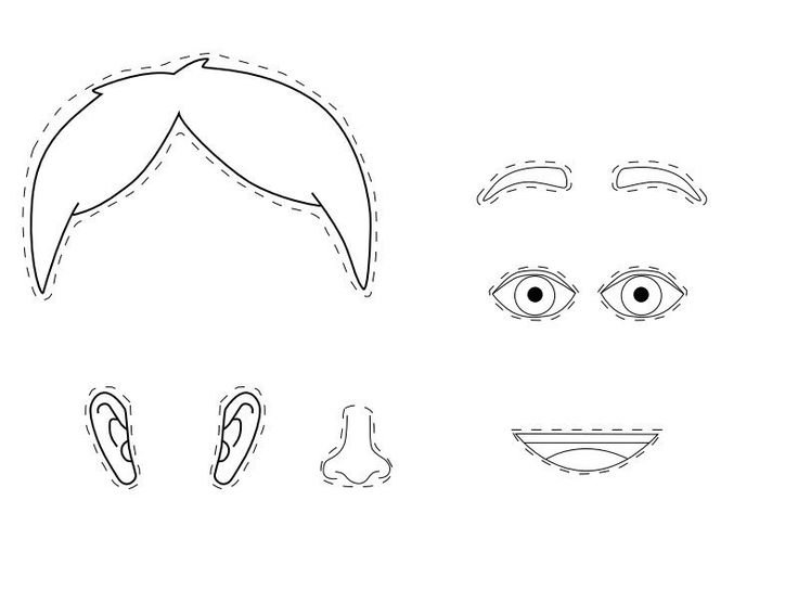 Части лица для аппликации для детей
