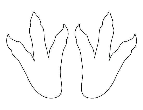 Следы динозавра трафарет