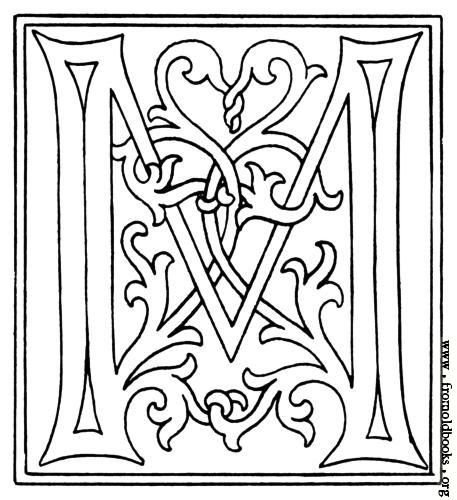 Старинные буквы для раскрашивания