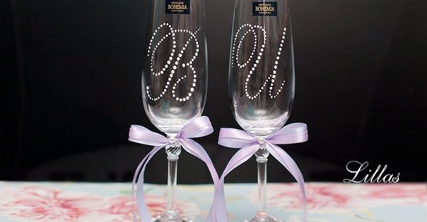 Свадебные бокалы с буквами