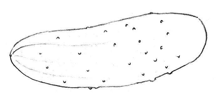 Картинка для раскрашивания огурец для детей